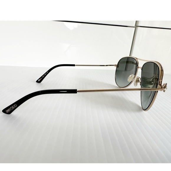 Jimmy Choo Aviator Sunglasses Sansa/S J5GFQ Gold/Black 58mm main image 9